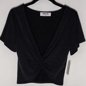 NWOT Black Short Sleeve Crop Top